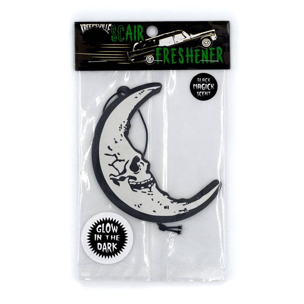 Skull Crescent Moon Glow In The Dark Air Freshener