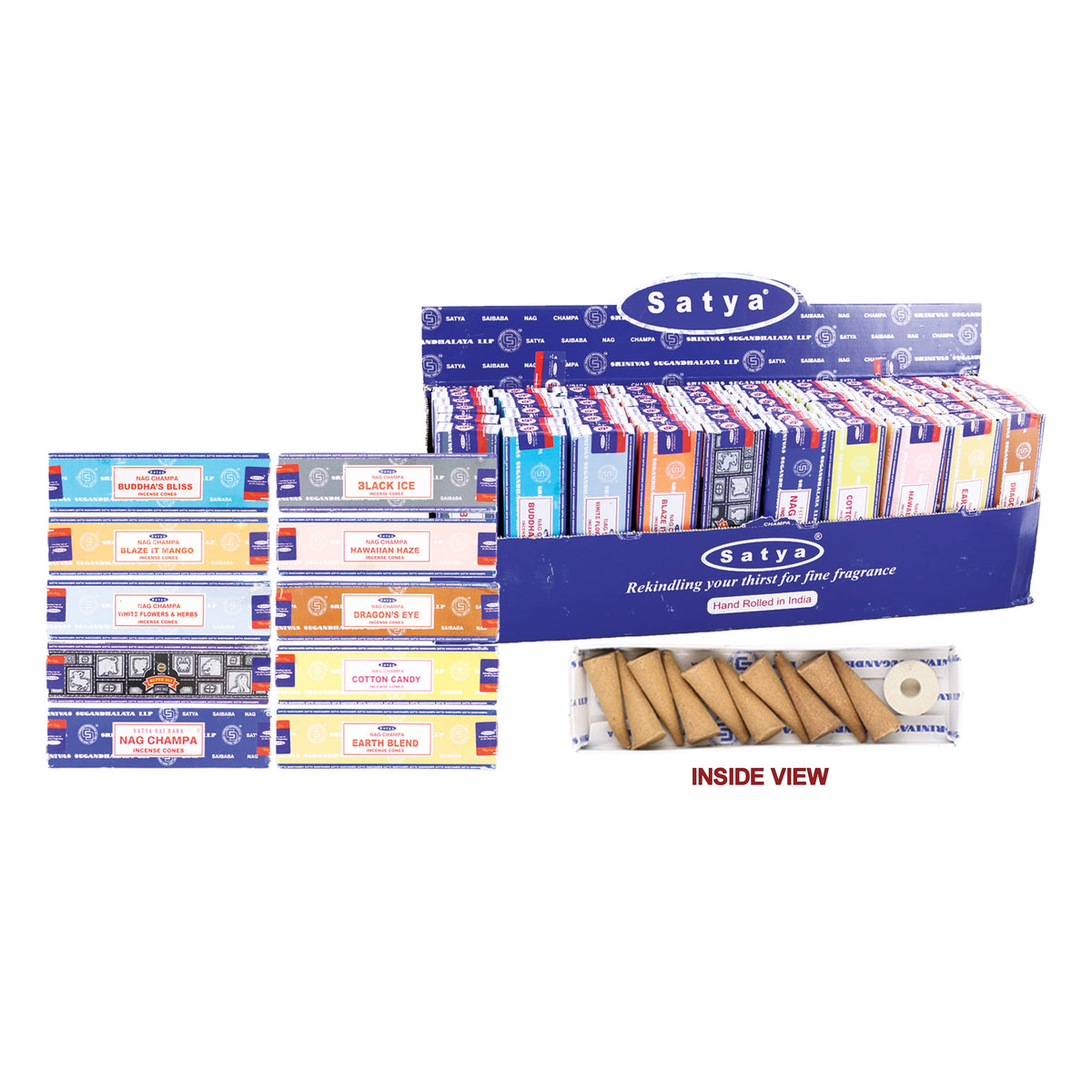 Assorted Pocket Incense Cones Display - Satya Nag Champa