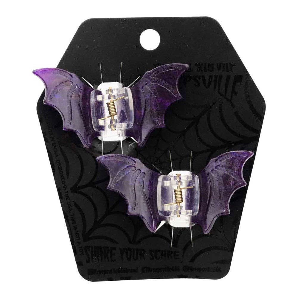 Bat Med Claw Clip Set Purple
