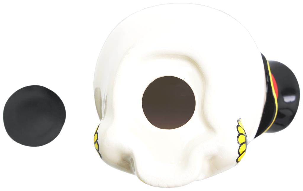 Money Bank Sourpuss Ceramic Sugar Skull & Top Hat Rockabilly