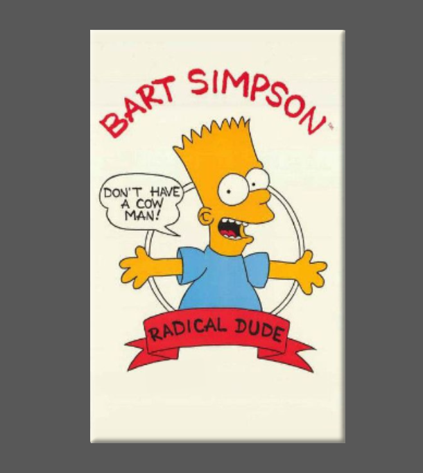 BART SIMPSON, Magnet, Button, Mirror, Fridge Magnet, COW MAN