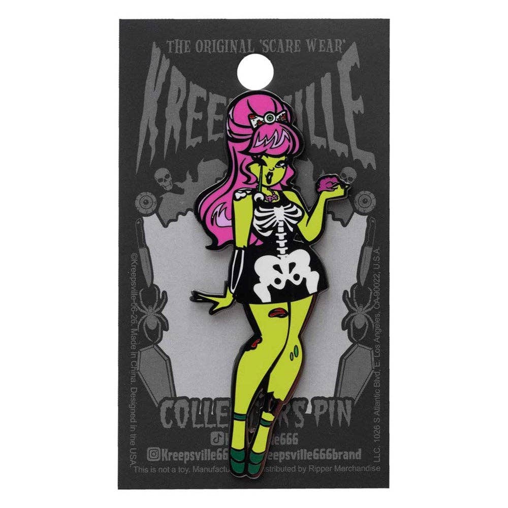 Zombabe Girl Standing Enamel Pin