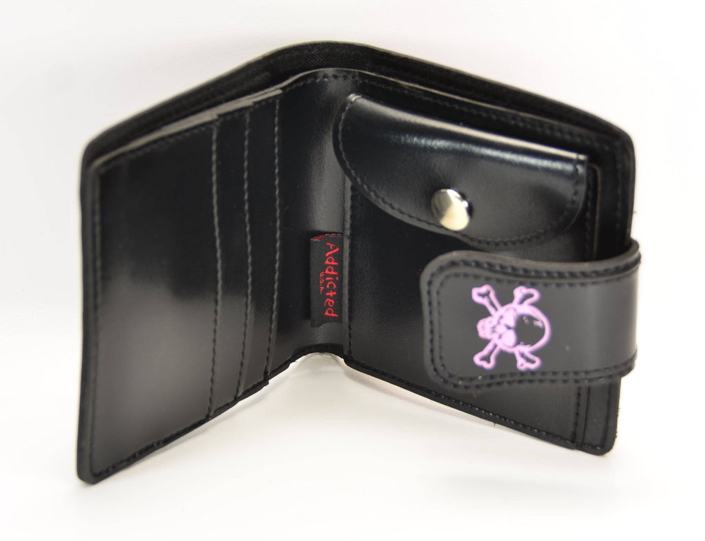 WSK401BK/PK SKULL STRIPE WALLET