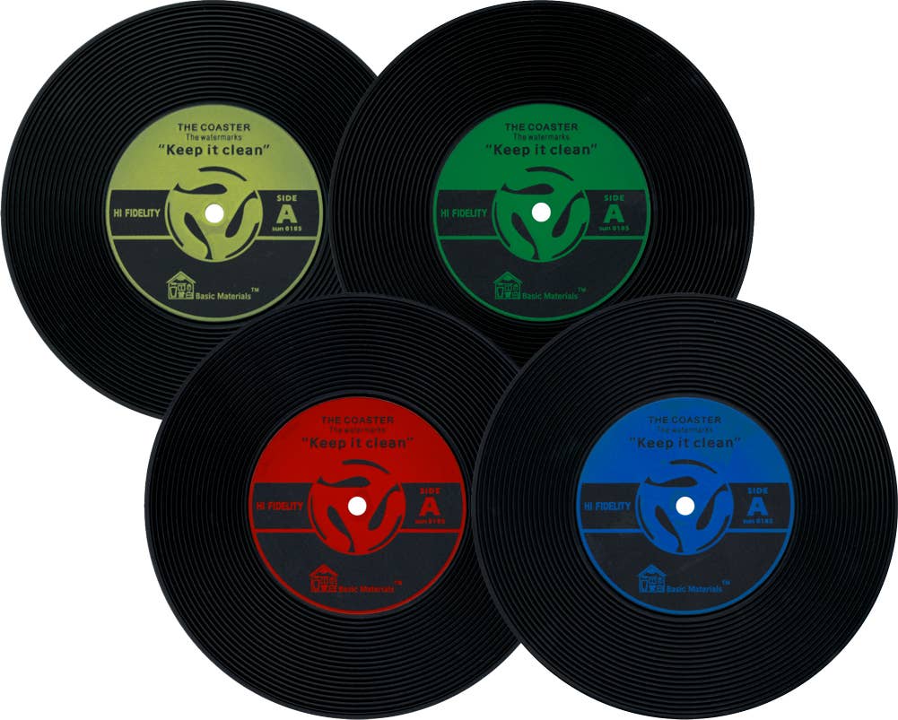 LP Vinyl Record Coasters 4 COLORS - DJ Music Retro Gift POP