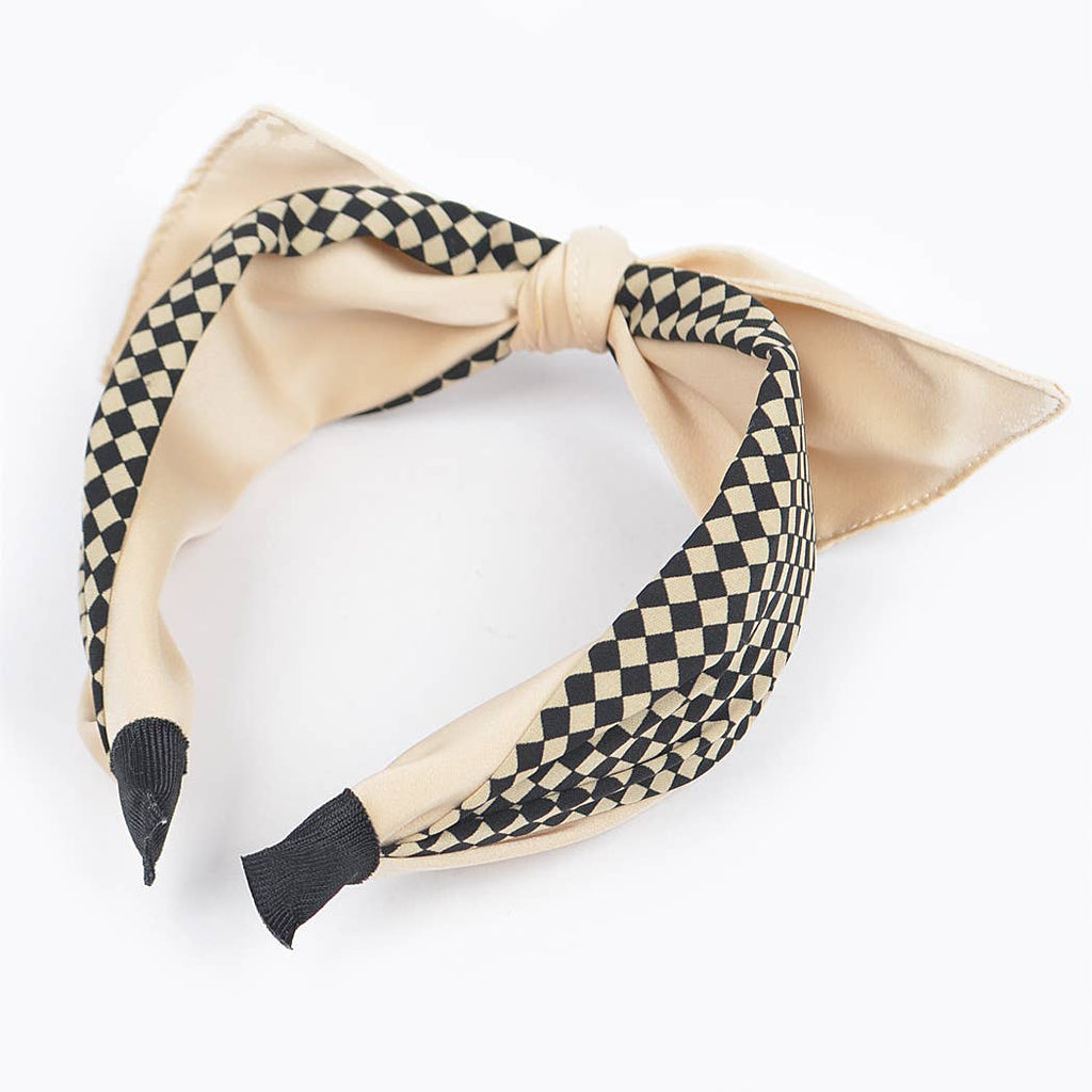 Mixed Material Bow Head Band