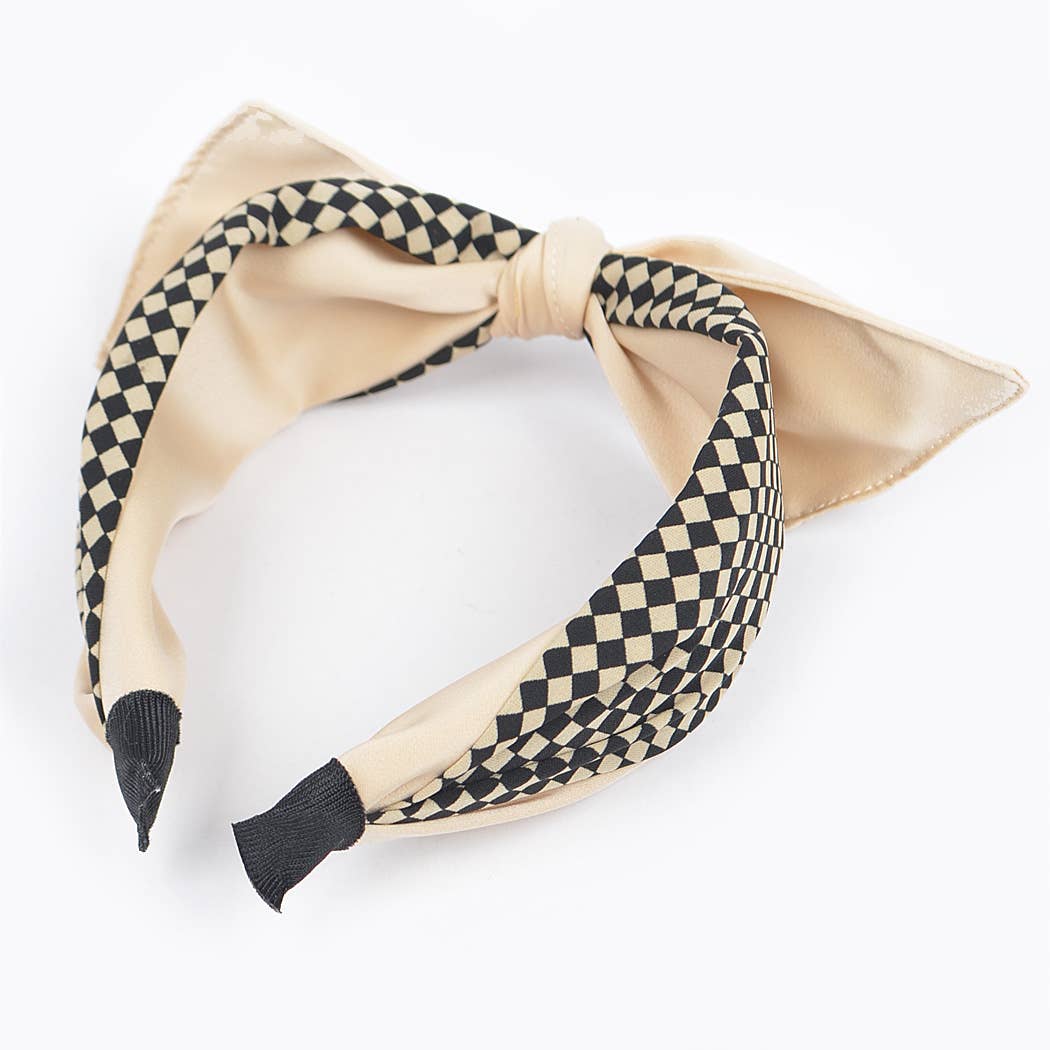 Mixed Material Bow Head Band