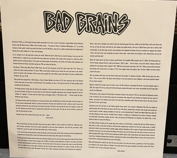Bad Brains : Omega Sessions (12", S/Sided, EP, Etch, RE, RM, Gre)