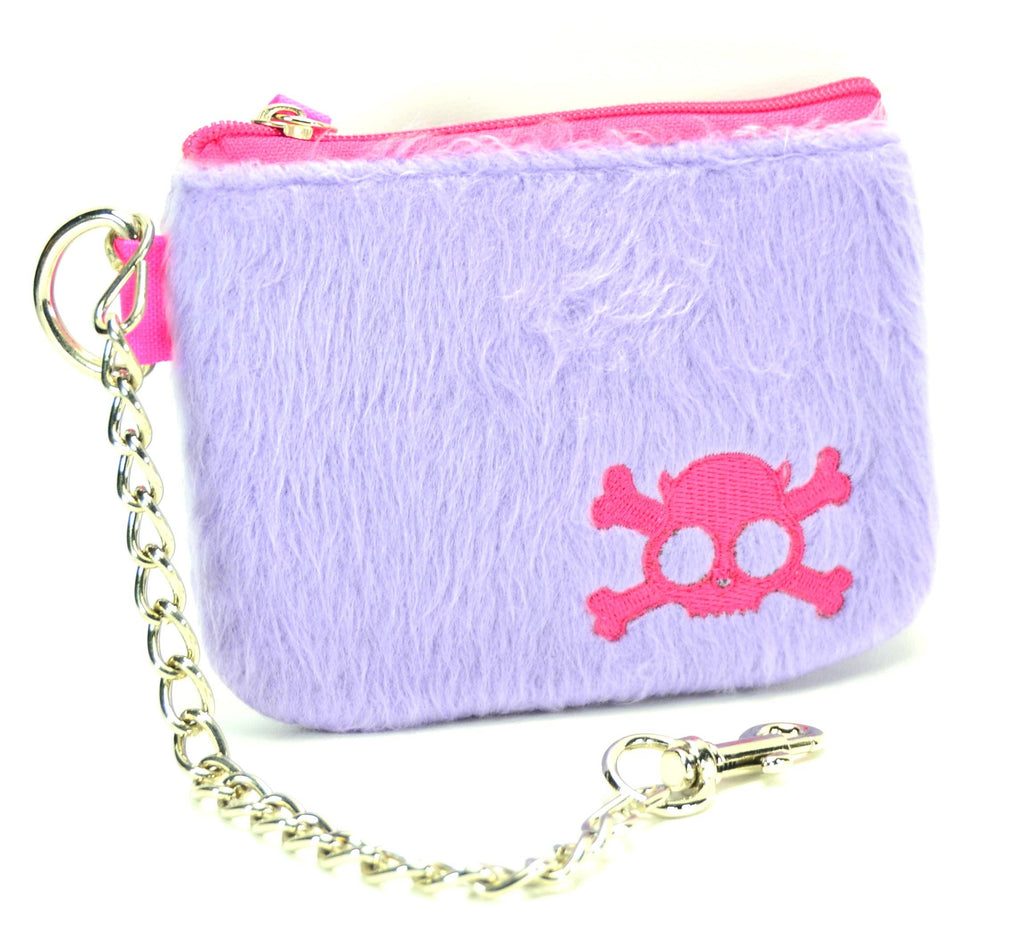 WSK70OPPL-FUR SKULL PURSE WALLET