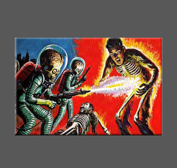 MARS ATTACKS, Magnet, Button, Mirror, Comic Book, Laser Gun