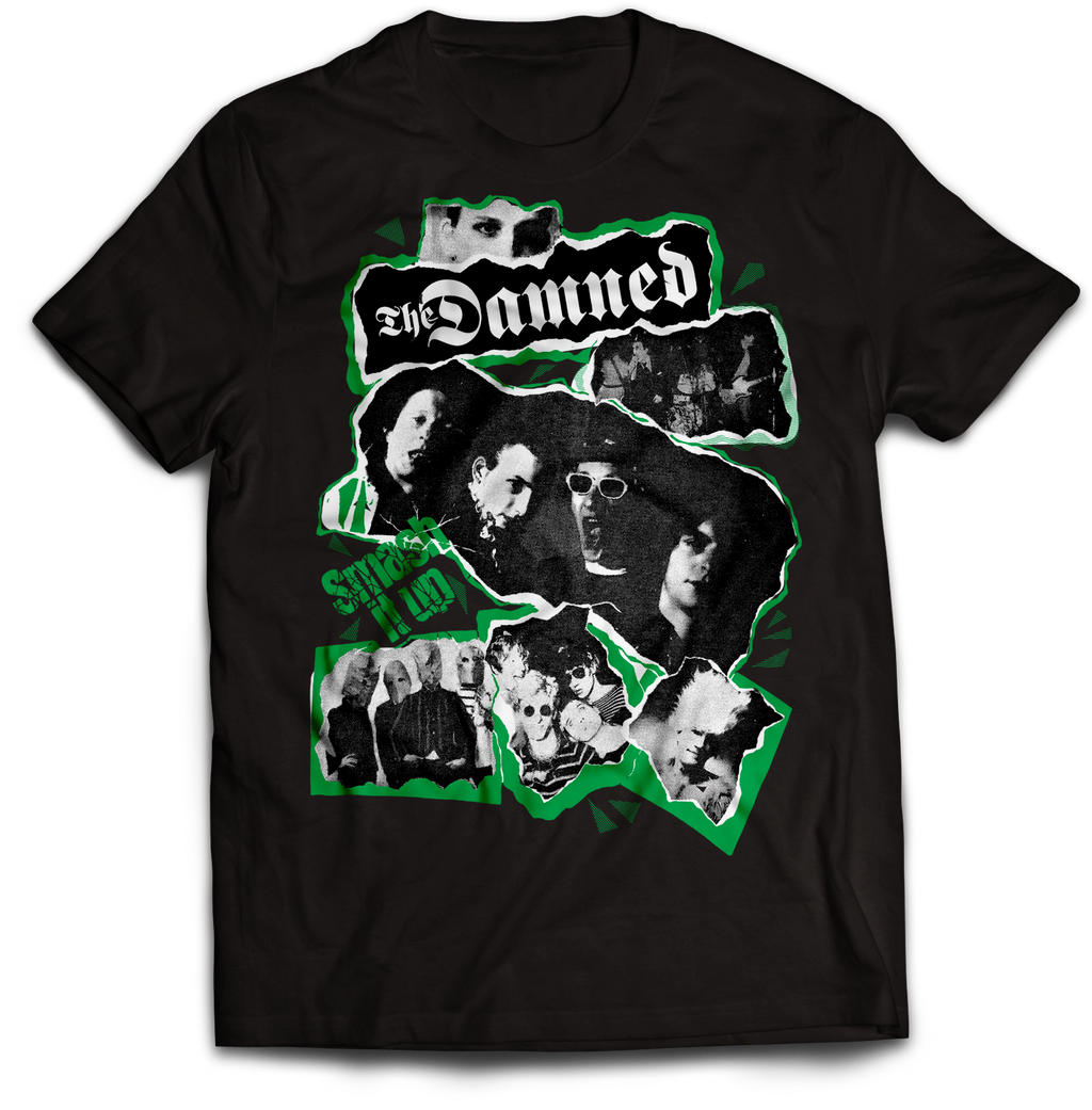DAMNED: "SMASH IT UP COLLAGE" BLACK T-SHIRT