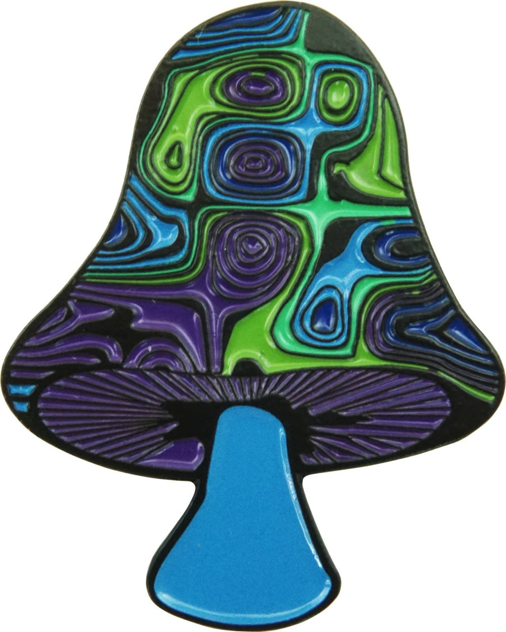 Enamel Pin - Mushroom - Groovy Multicolor Swirl - 2 Options