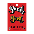 Enamel Pin - Ghost Logo Cross Metal Music Band Occult