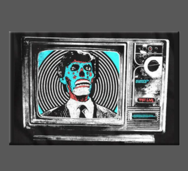 THEY LIVE, Magnet, Button, Mirror, Fridge Magnet, Alien TV