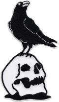 Patch - Bird - Raven On Skull - Gothic Halloween Horror Dark