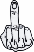 Patch - Middle Finger - Punk Rock "Eff You" Biker Style - 3"