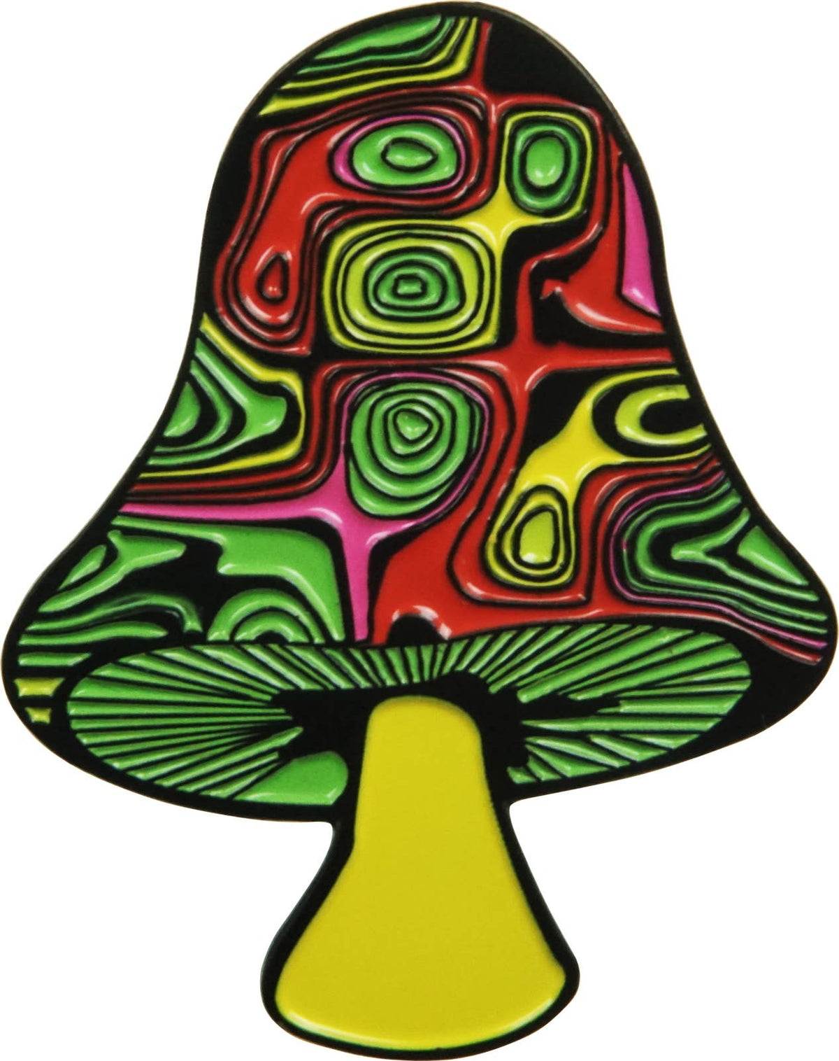 Enamel Pin - Mushroom - Groovy Multicolor Swirl - 2 Options