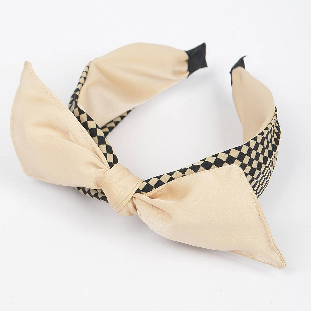 Mixed Material Bow Head Band