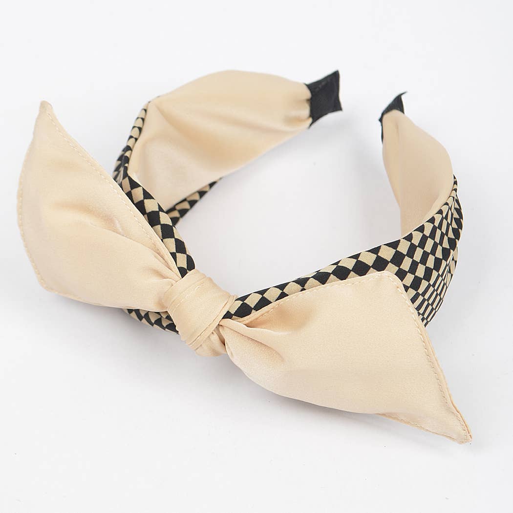 Mixed Material Bow Head Band