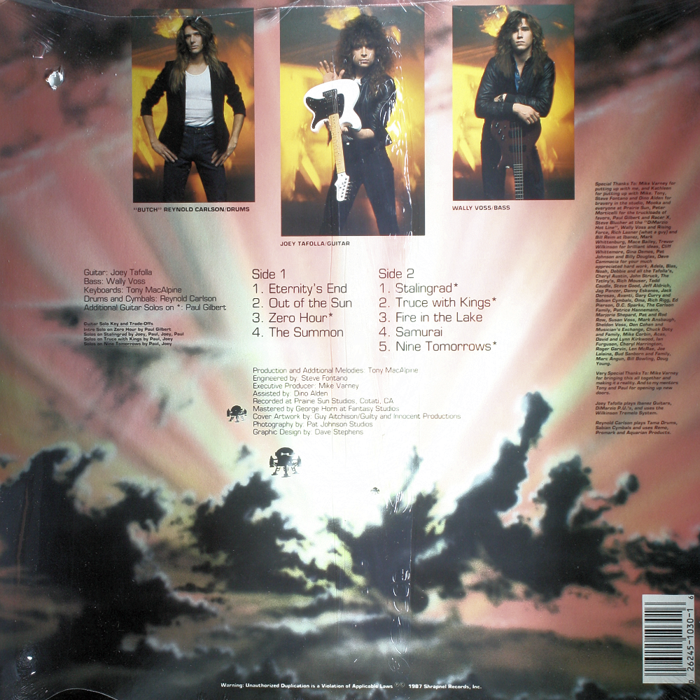12" Vinyl LP Record - Joey Tafolla - Out Of Sun Heavy Metal