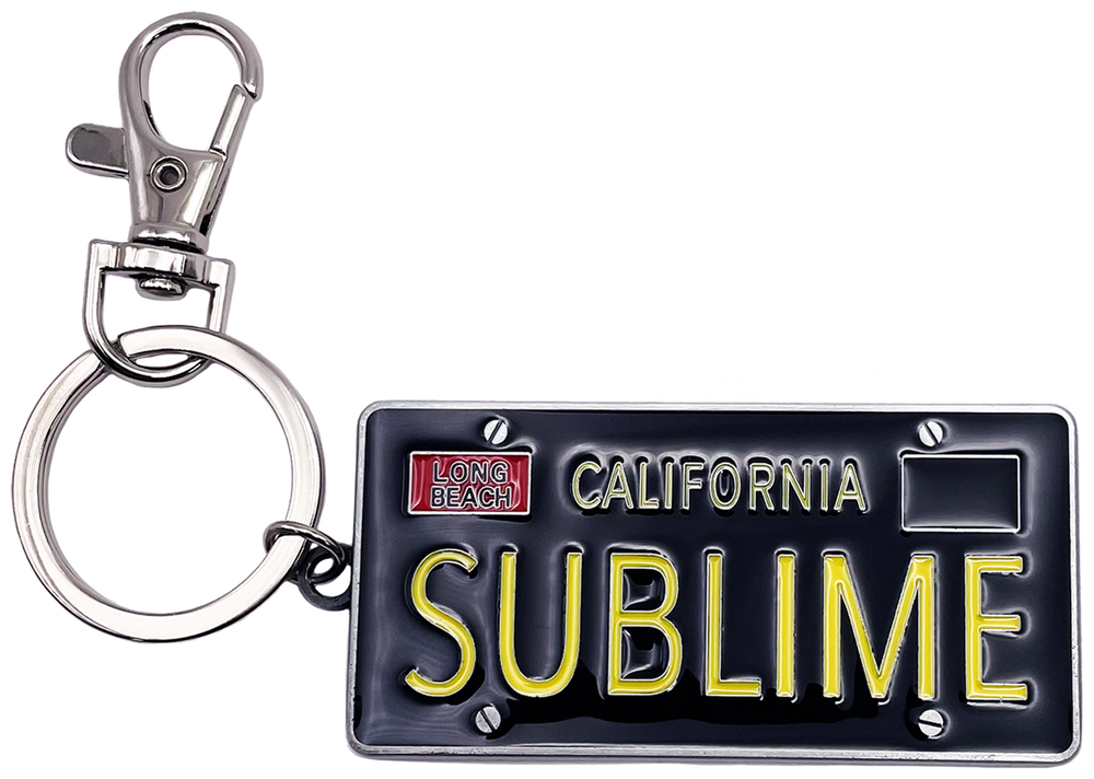 Metal Keychain - Sublime License Plate 1990s Ska Punk Music