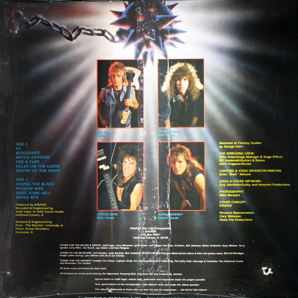 12" Vinyl LP Record - Ravage Wrecking Ball Thrash Metal Rock
