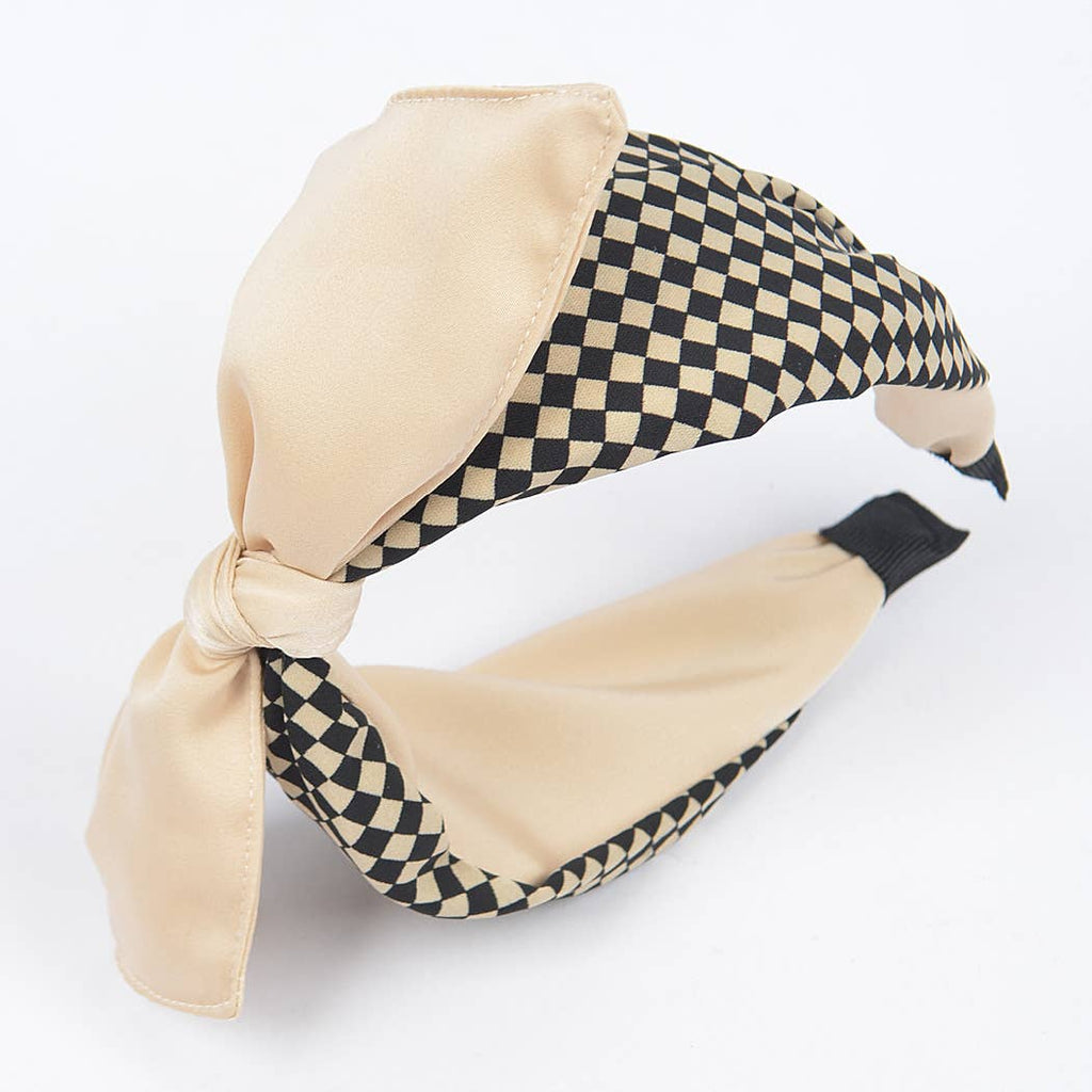 Mixed Material Bow Head Band