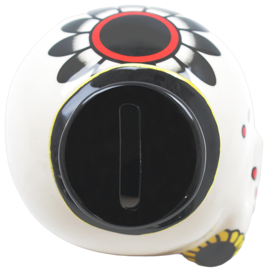 Money Bank Sourpuss Ceramic Sugar Skull & Top Hat Rockabilly