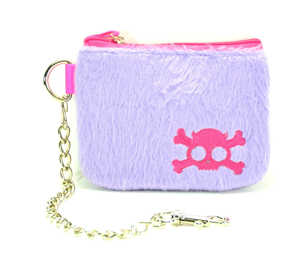 WSK70OPPL-FUR SKULL PURSE WALLET