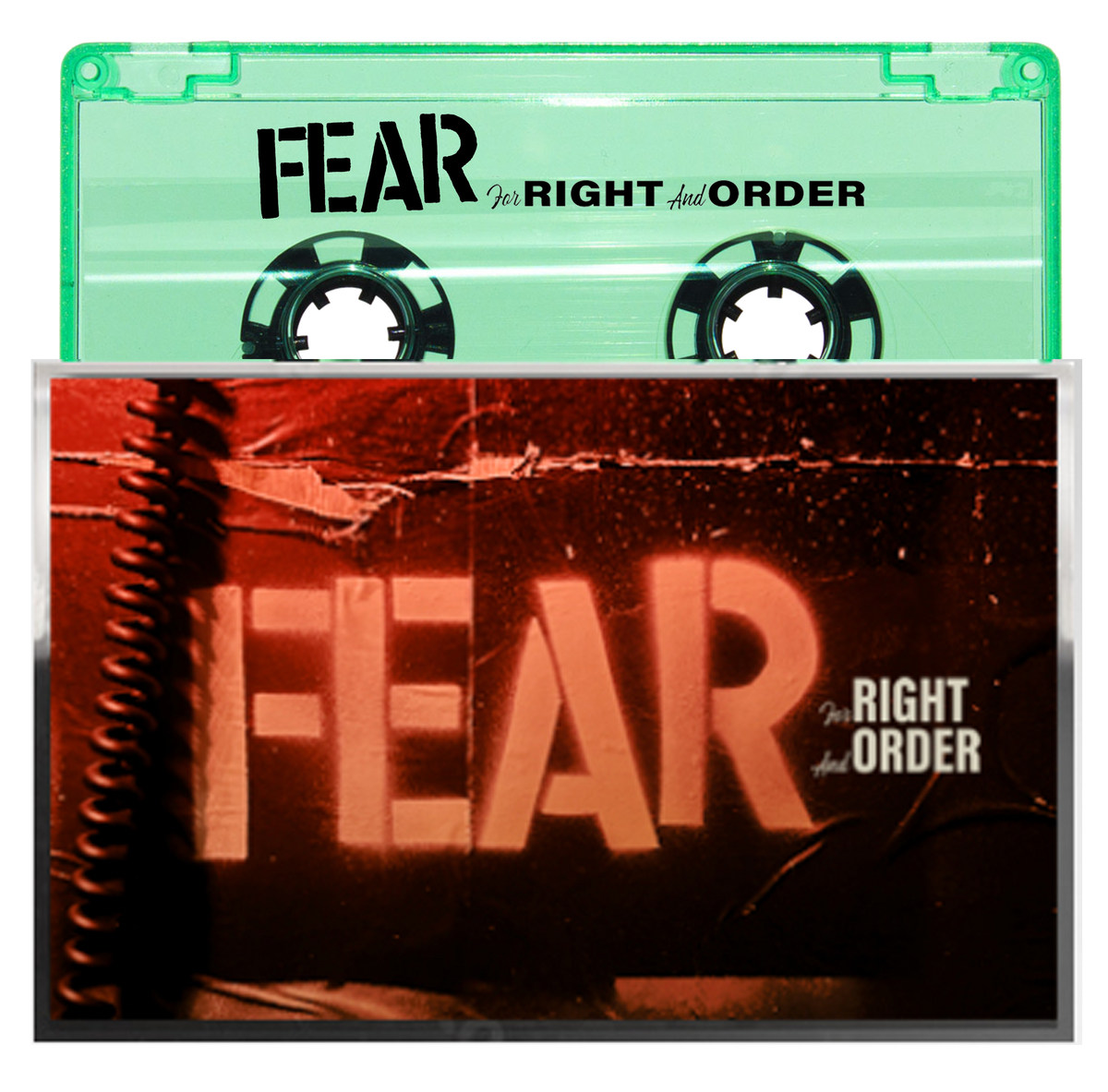 FEAR "FOR RIGHT AND ORDER" LIMITED EDTION COKE BOTTLE CLEAR CASSETTE (FEATURES  BONUS TRACKS)