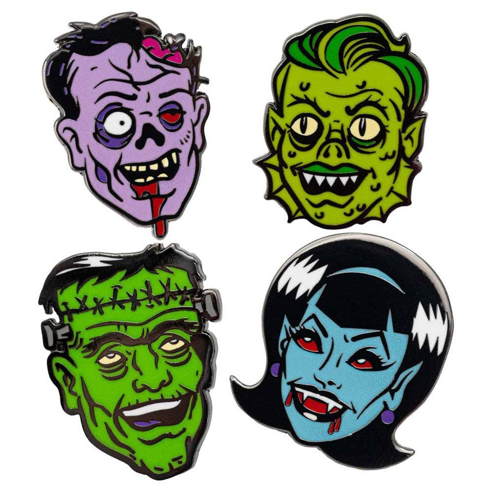 Mini Monster Head Pin Set