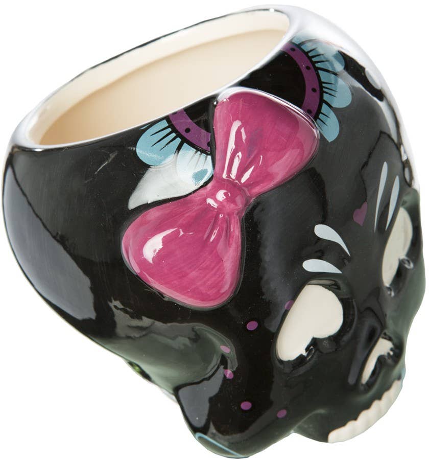 Bowl Sourpuss Sugar Skull Rockabilly Goth Punk Trinket Dish