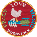 Patch - Woodstock - Peace, Love, Music - 1960s Band Festival
