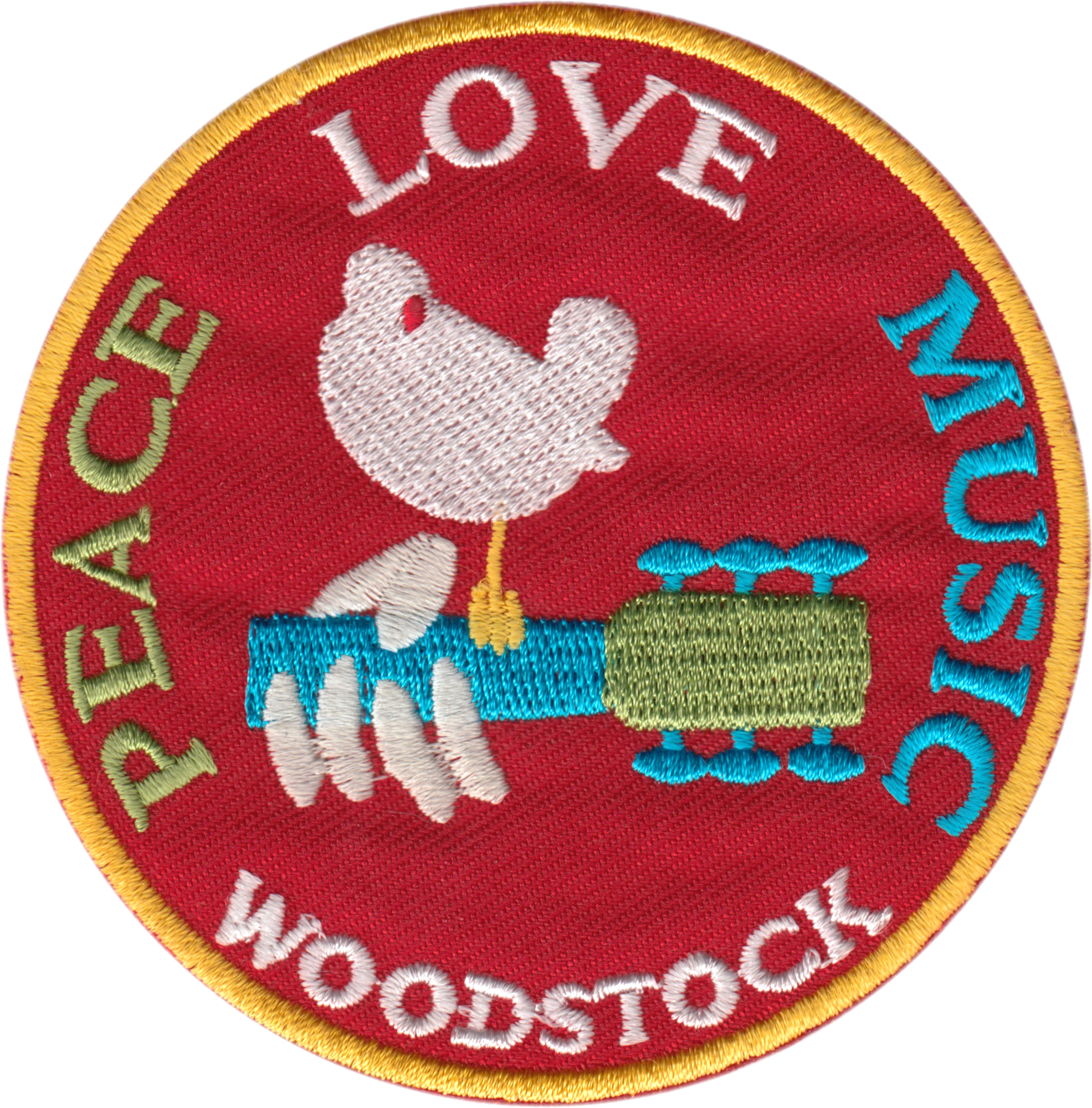 Patch - Woodstock - Peace, Love, Music - 1960s Band Festival