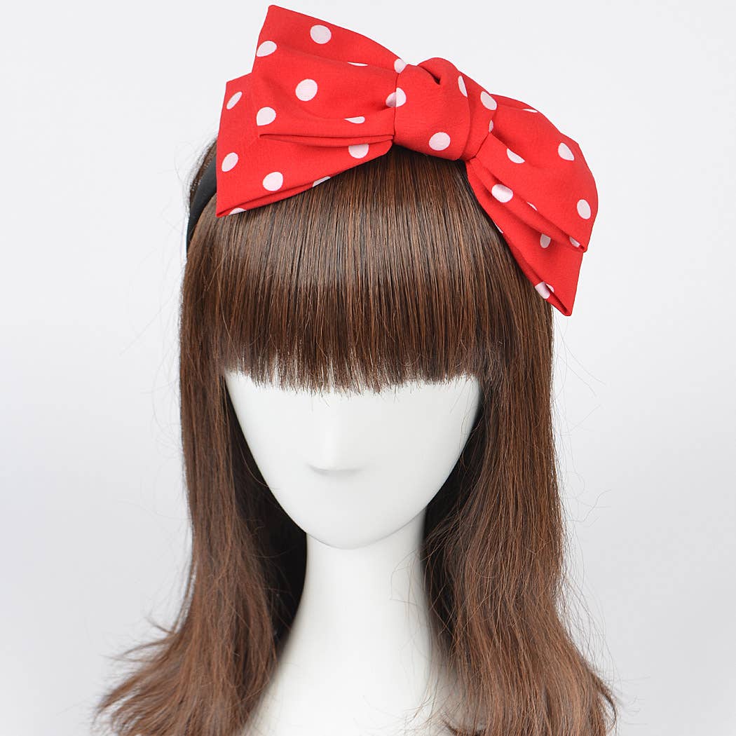 Polka Dot Ribbon Headband