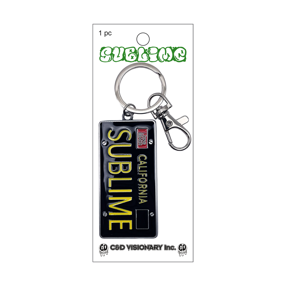 Metal Keychain - Sublime License Plate 1990s Ska Punk Music