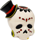 Money Bank Sourpuss Ceramic Sugar Skull & Top Hat Rockabilly