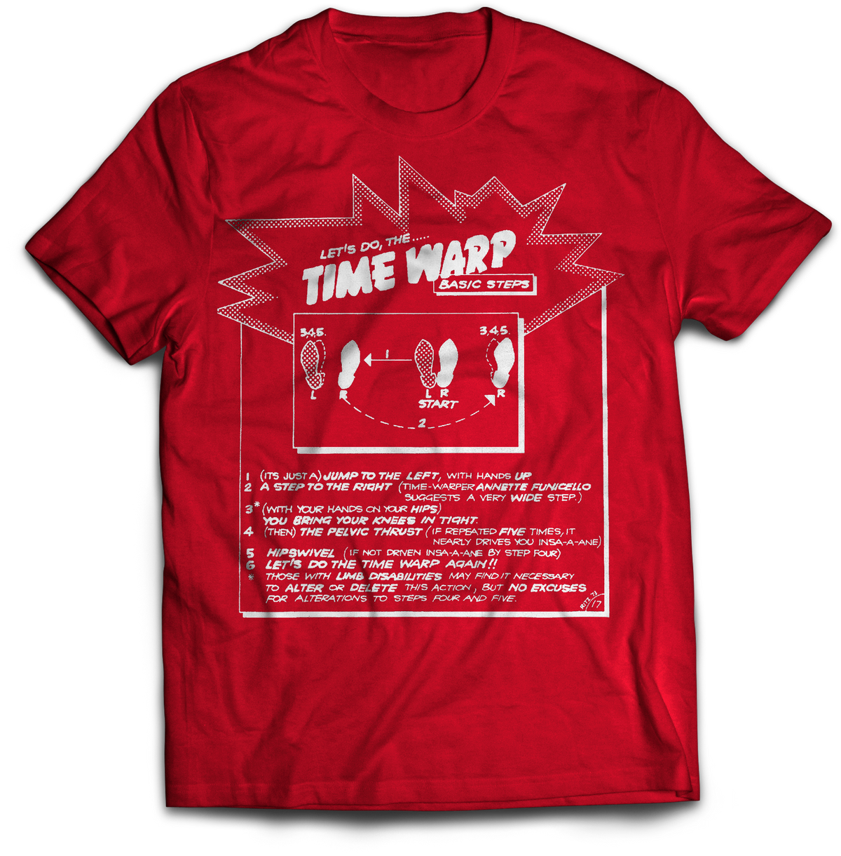 ROCKY HORROR PICTURE SHOW "TIME WARP" RED T-SHIRT