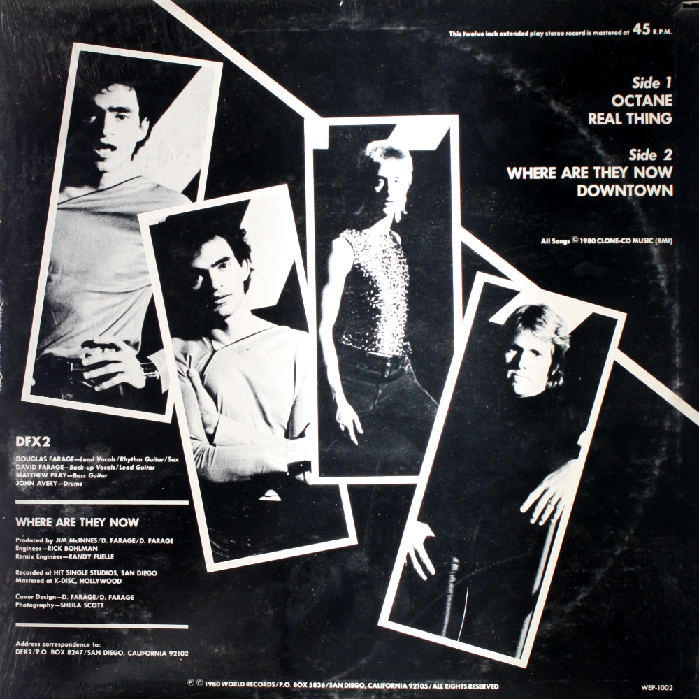 12" Vinyl EP Record - DFX2 - Where Are They Now? Rock Music