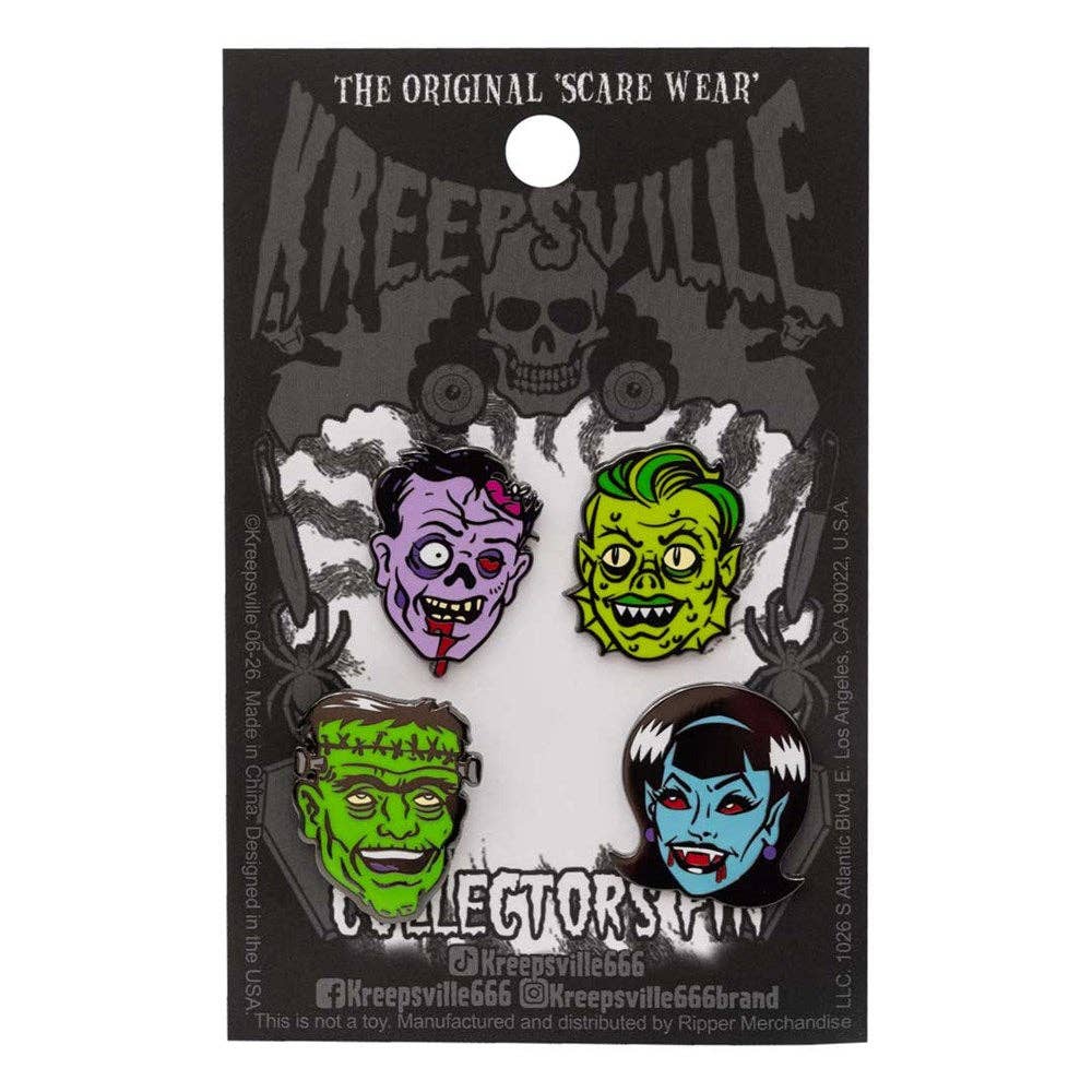 Mini Monster Head Pin Set
