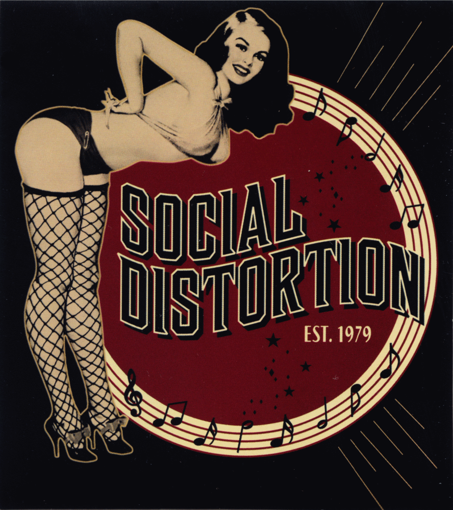 Sticker - Social Distortion - Burlesque Retro Pin-Up Girl