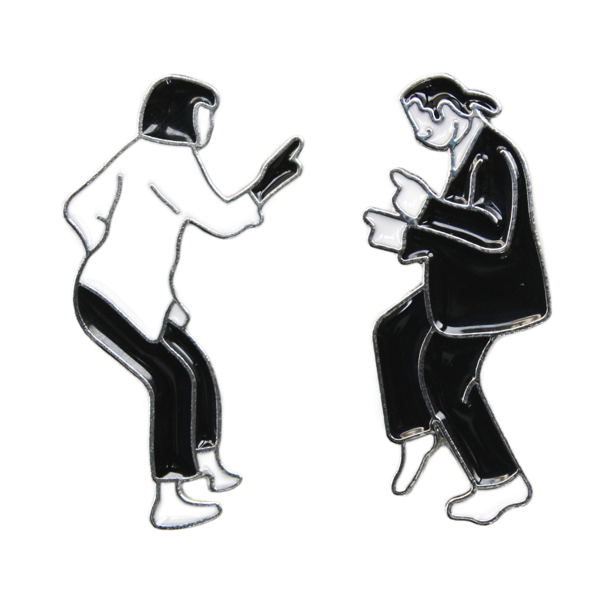 Enamel Pin Set - Dancing Uma & John Retro 1990s Pulp Movie