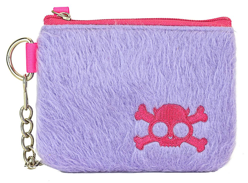 WSK70OPPL-FUR SKULL PURSE WALLET