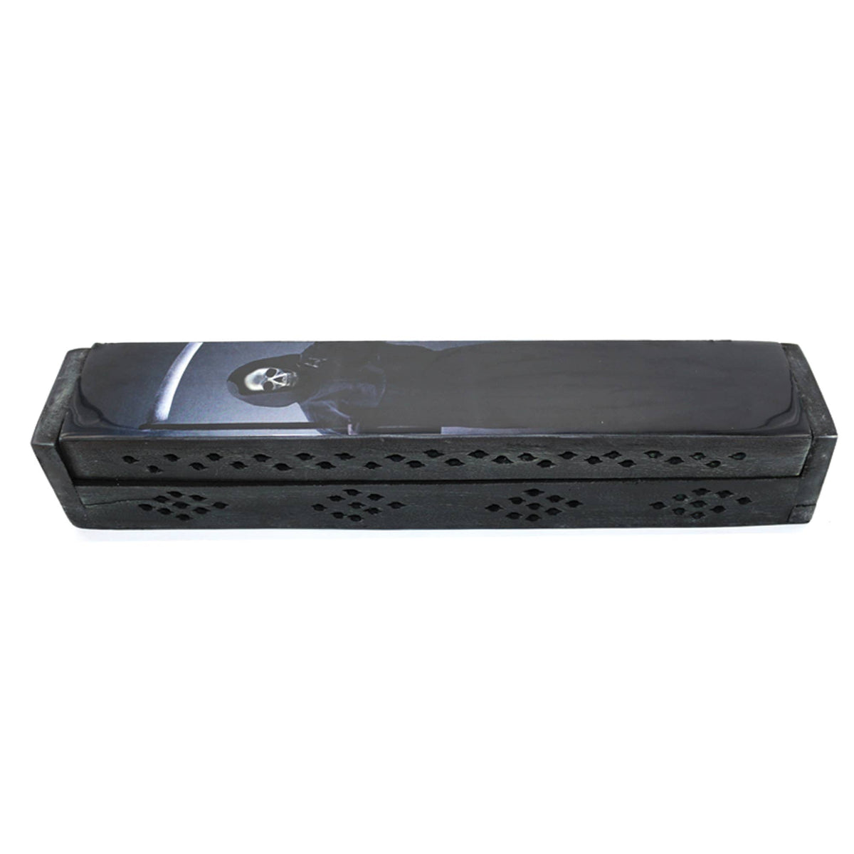 Incense Burner Box, Wooden - Grim Reaper Black