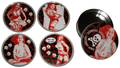 Coaster - Sourpuss - Rockabilly Pin-Up Girls - Set Of Four