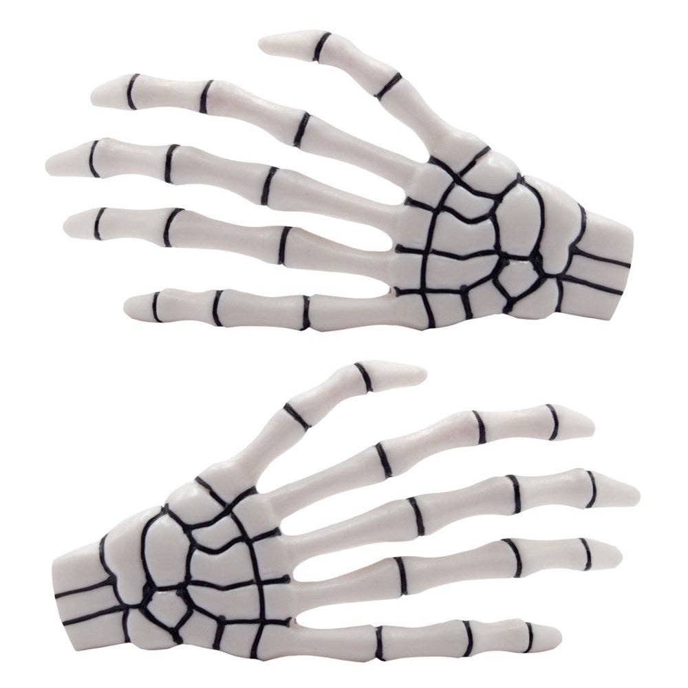 Skeleton Bone Hand Hairslides White