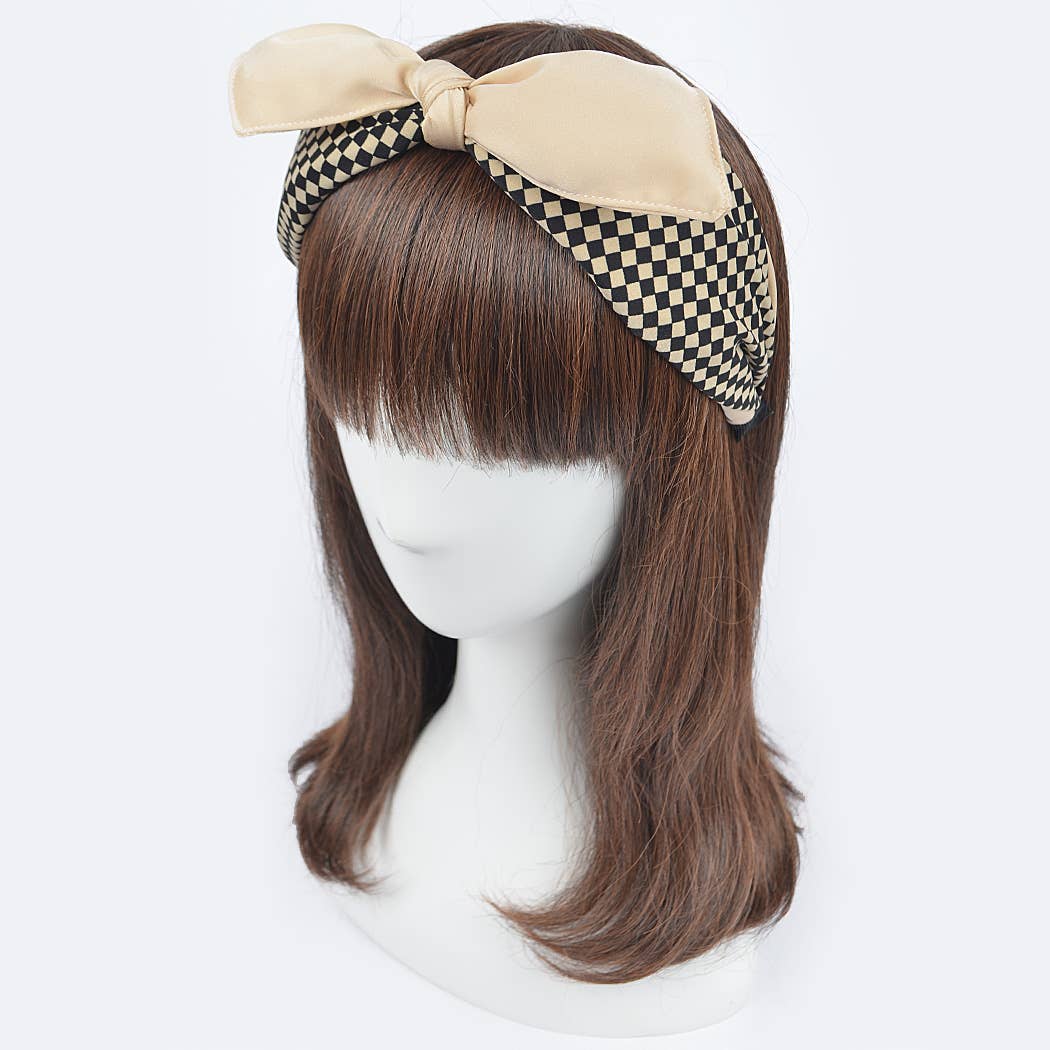 Mixed Material Bow Head Band
