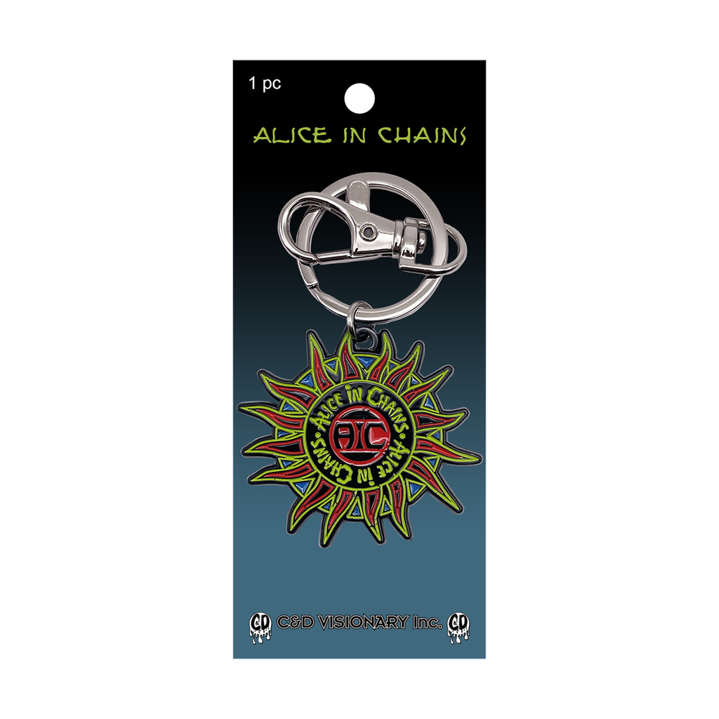 Metal Keychain - Alice In Chains Sun 1990s Grunge Music Band