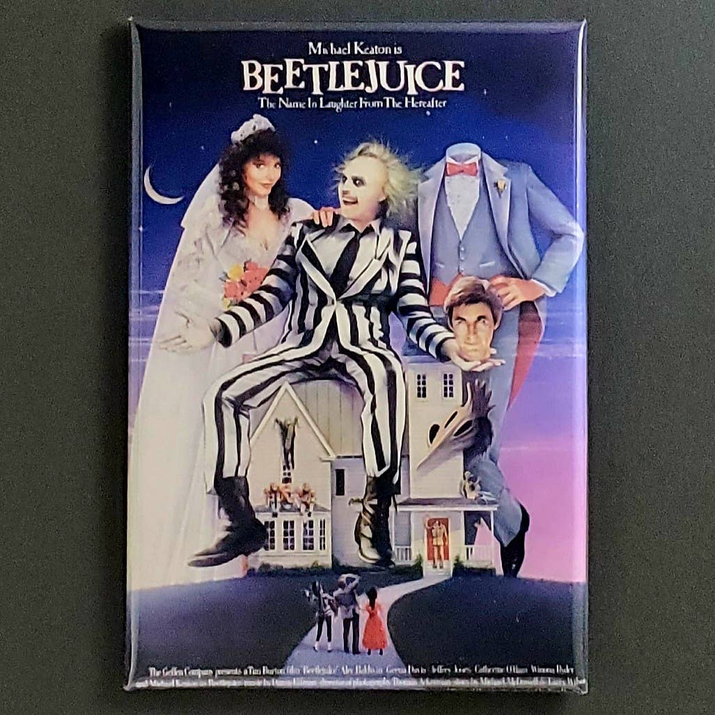 BEETLEJUICE Movie Magnet, Button, Wholesale, Lot, DVD, Batman, Tim Burton