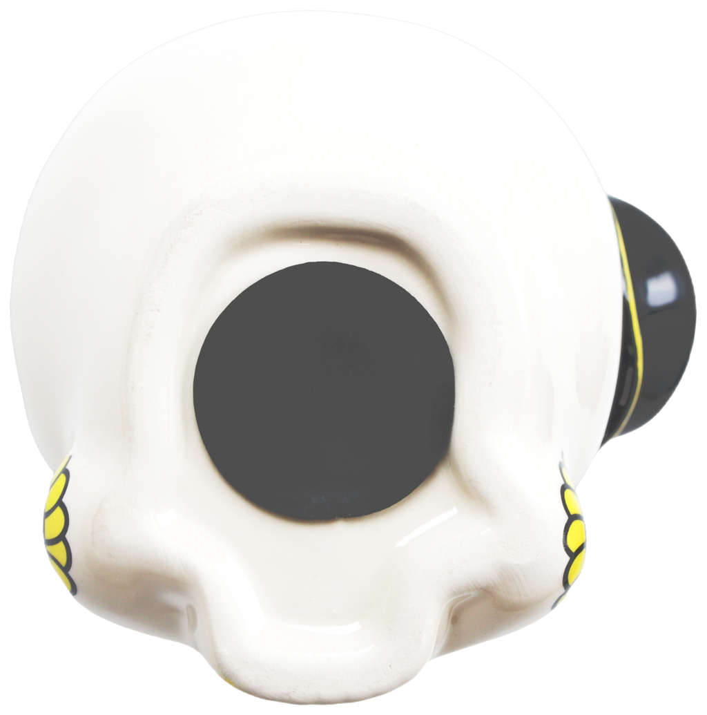 Money Bank Sourpuss Ceramic Sugar Skull & Top Hat Rockabilly