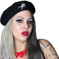 Web Black Beret Hat